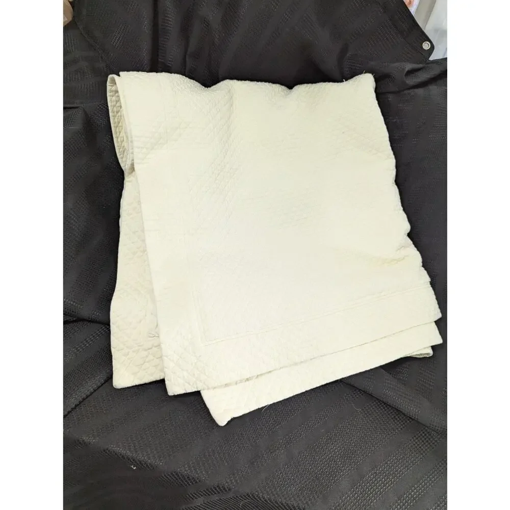 WEST POINT STEVENS! SET! SUPERB CREAM MINI WAFFLED DUVET COVER & BEDSKIRT! FL/QN